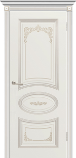 Межкомнатная дверь эмаль Арма ПГ белая с патиной «Белое золото»