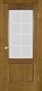 Межкомнатная дверь шпон Бристоль дуб натуральный с художественным стеклом