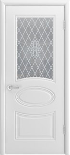 Межкомнатная дверь эмаль Ария белая с художественным стеклом