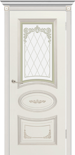 Межкомнатная дверь эмаль Арма ПО белая с патиной «Белое золото»