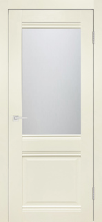 Межкомнатная дверь эмалит Юник 1 Ваниль с матовым стеклом