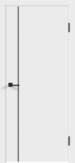 Межкомнатная дверь эмаль Flat M1 белая с молдингом и кромкой с 4-х сторон