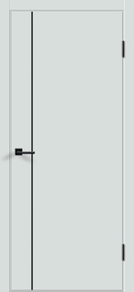 Межкомнатная дверь эмалит Galant M1 светло-серый с молдингом и кромкой с 4-х сторон ABS 2мм