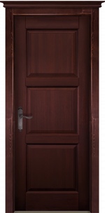 Межкомнатная дверь массив сосны Турин махагон глухая (бейц, полиуретановый лак)