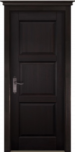 Межкомнатная дверь массив сосны ОКА Турин венге глухая (бейц, полиуретановый лак)