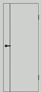Межкомнатная дверь emalux Galant M1 доломит кромка черная с 4-х сторон ABS 2мм