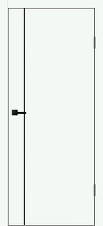 Межкомнатная дверь emalux Galant M1 эльбрус кромка черная с 4-х сторон ABS 2мм