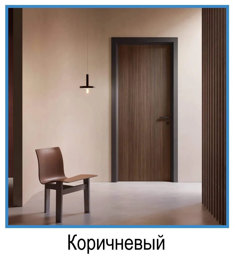Межкомнатные двери экошпон коричневого цвета купить в СПб